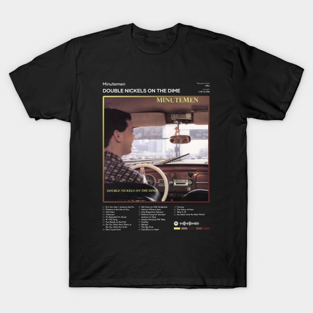 Minutemen - Double Nickels on the Dime Tracklist Album T-Shirt by 80sRetro